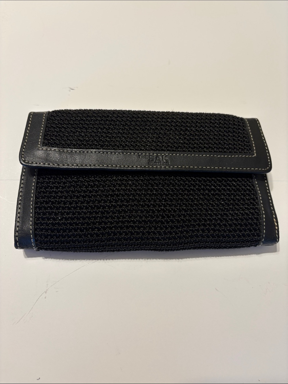 SAK Black Woven Foldover Wallet